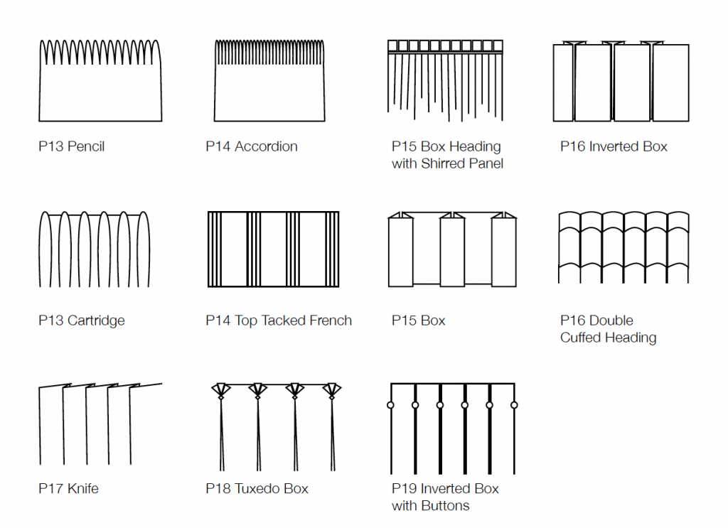 custom drapery pleat options and styles