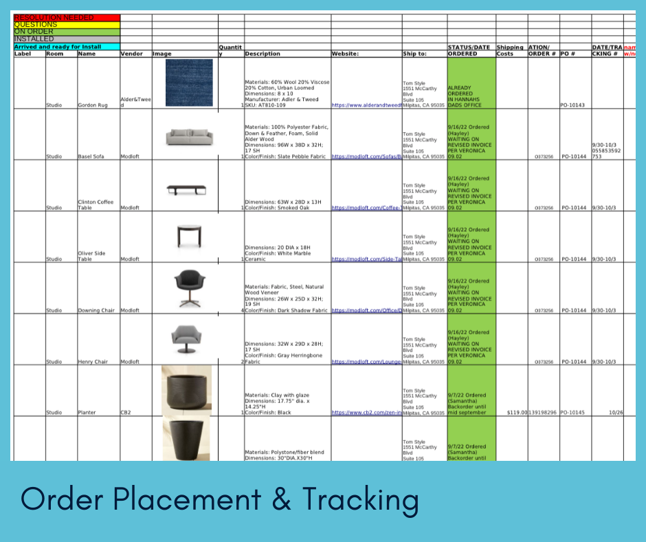 4Dbiz Interior Design Assistance: Order Tracking