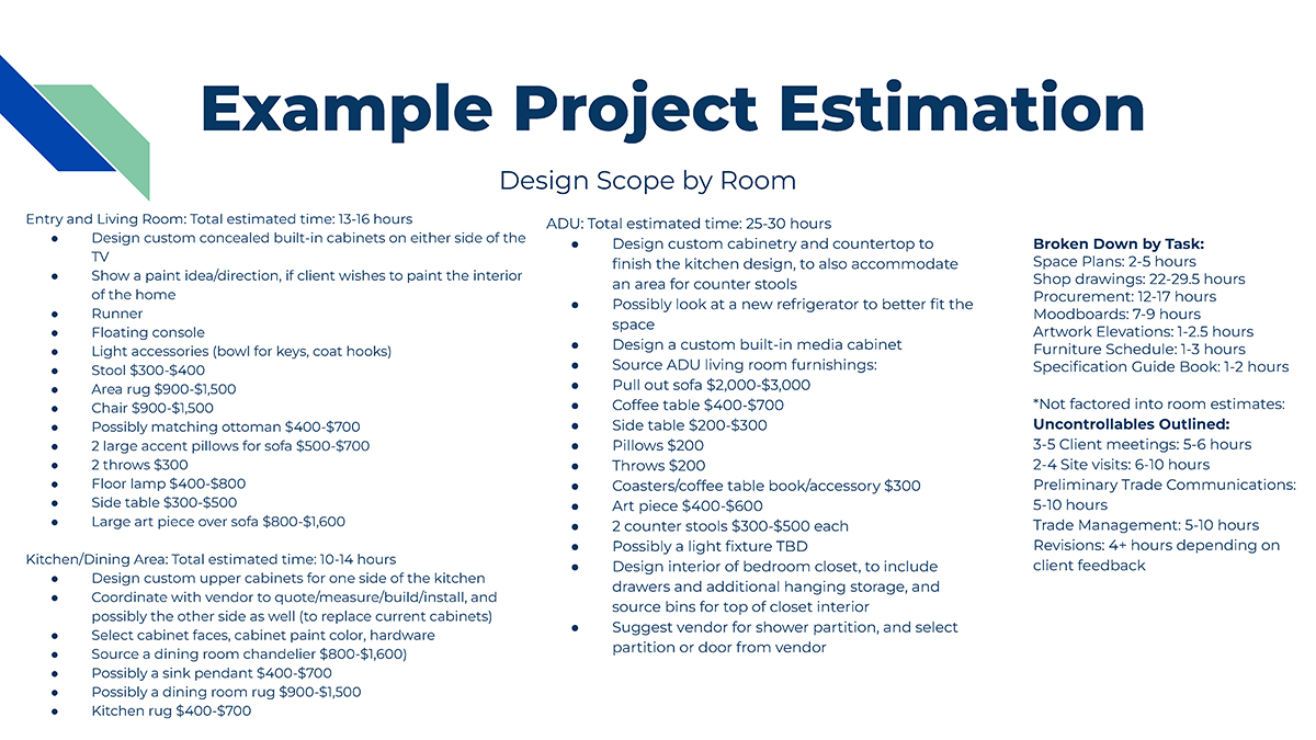 Interior Design Fee Structure