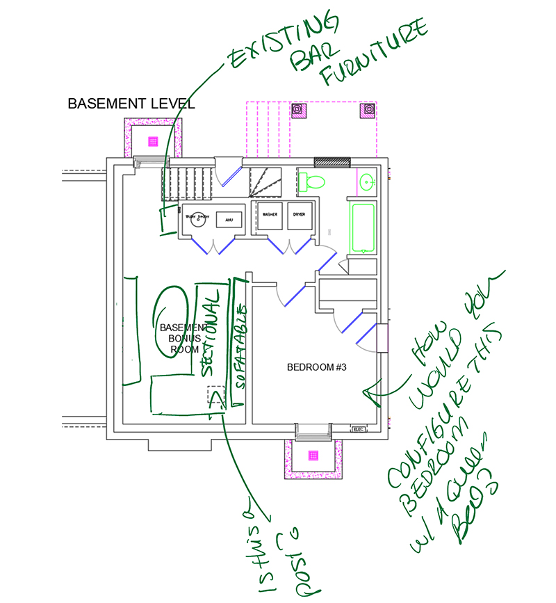 Space planning sketch