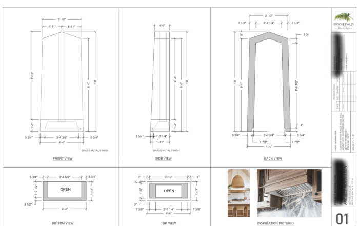 How to outsource shop drawings and construction documents to a team of Virtual Interior Design Assistants. Custom shop drawing by 4Dbiz.
