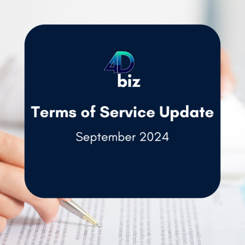 4Dbiz Terms of Service Update | September 2024