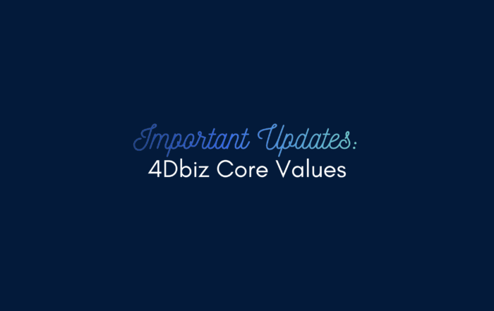 Our 4Dbiz Core Values are the foundation of how we work, make decisions, and support your growth. 